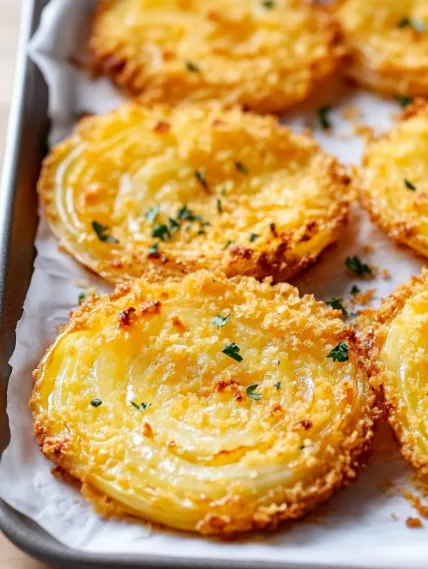 A pan of food with a green herb on top.