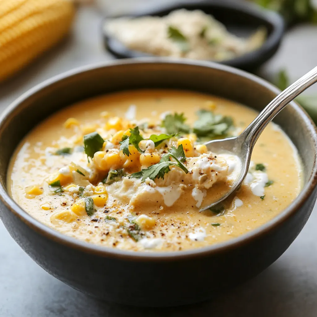 Creamy Crockpot Mexican Street Corn Soup