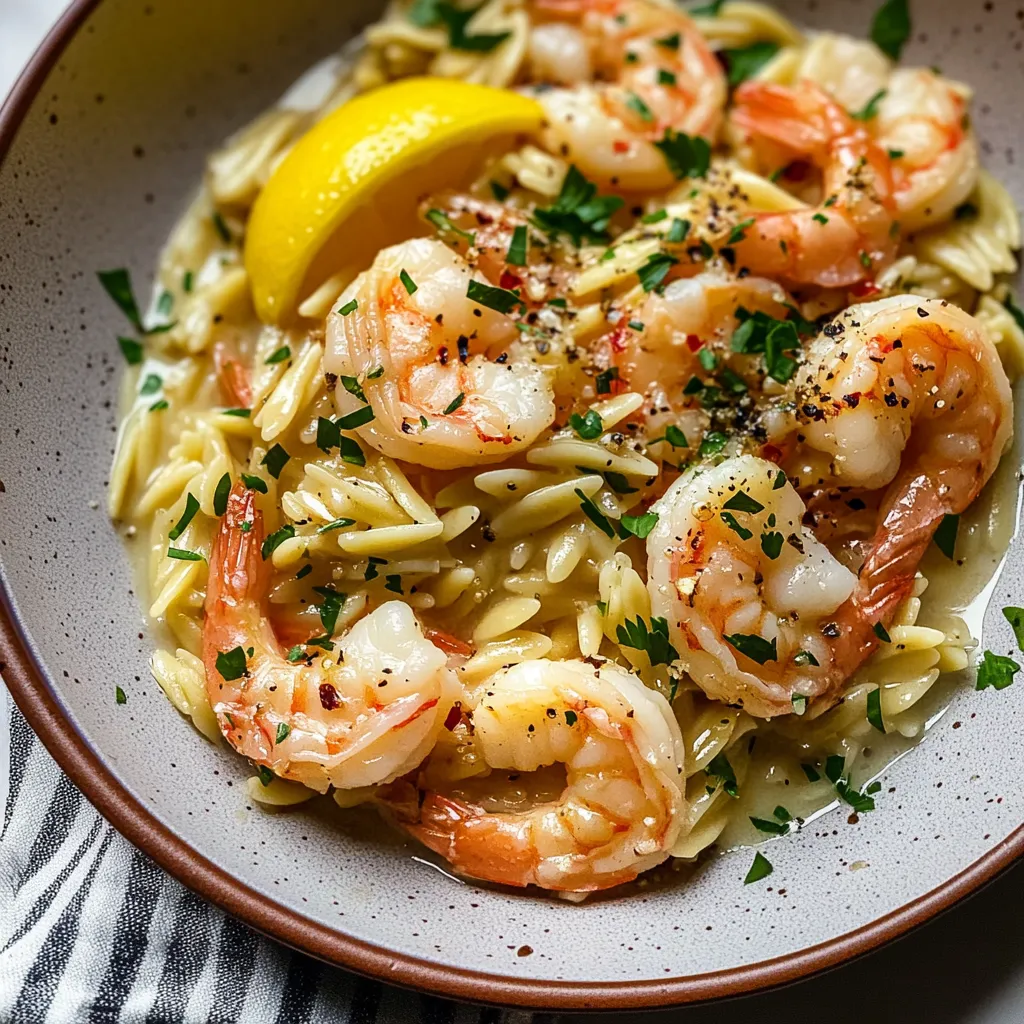 Garlic Shrimp with Orzo