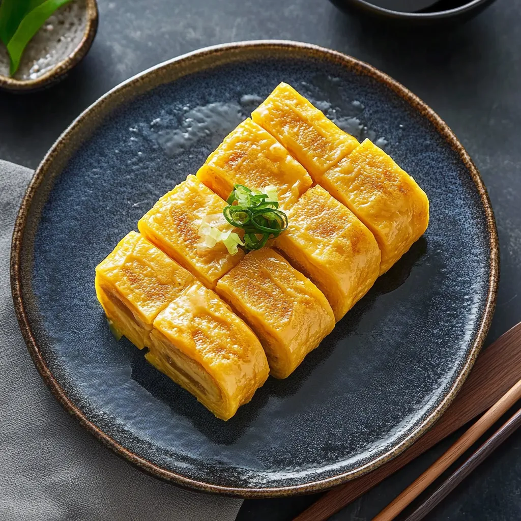 Layered tamagoyaki Japanese egg omelet