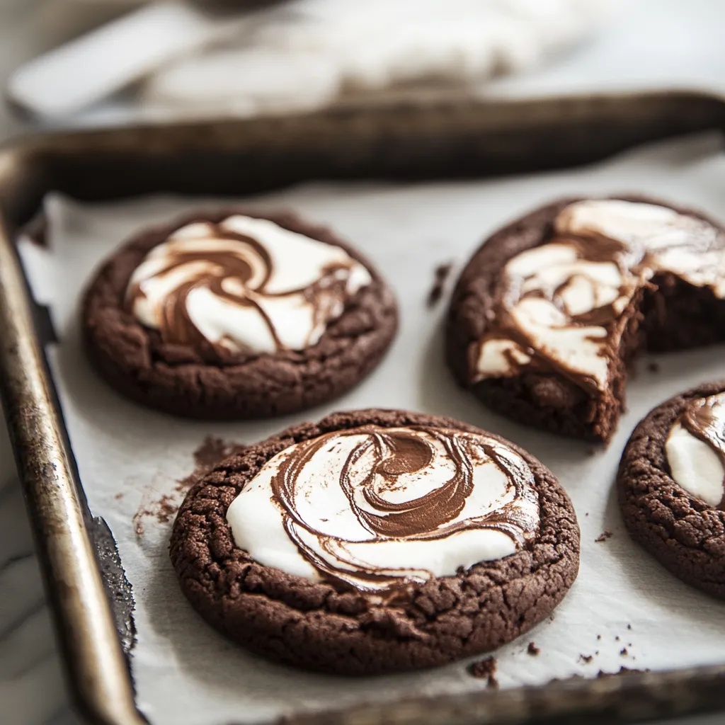 Marshmallow Chocolate Swirled Cookies