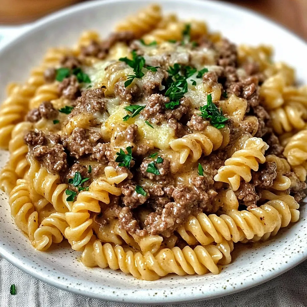 Garlic Parmesan Beef Rotini