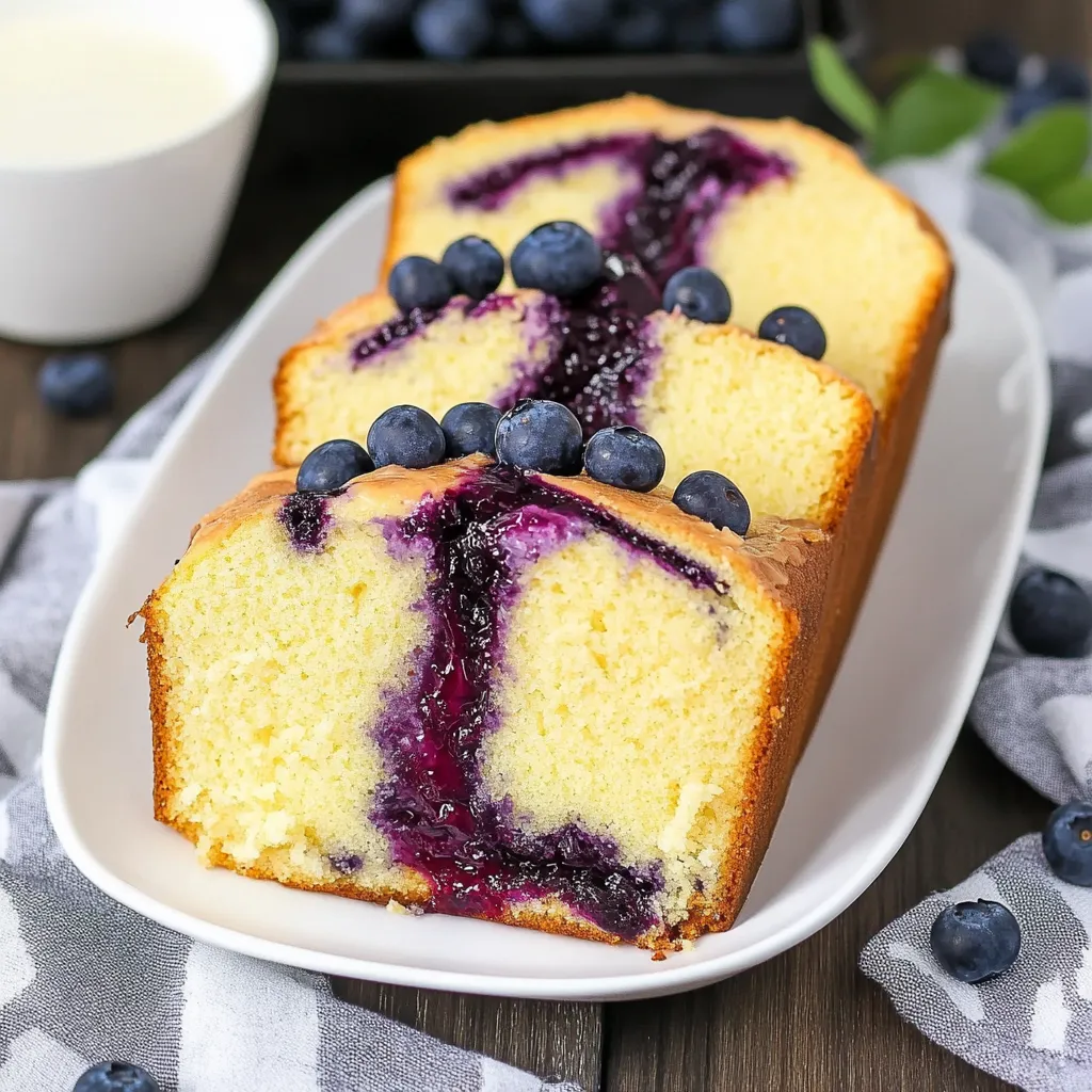 Blueberry Pound Cake Slice