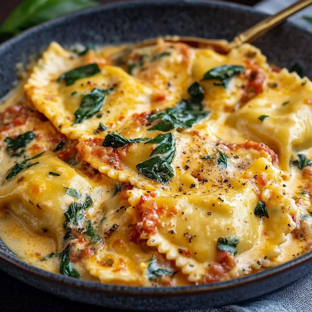 Comforting Tuscan Ravioli with Cream Sauce