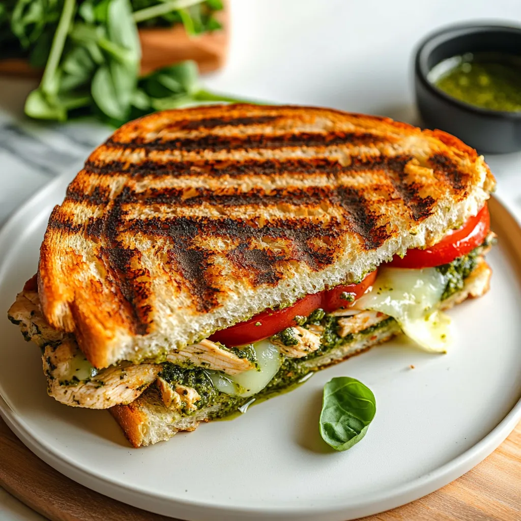 Tasty Chicken Pesto Panini