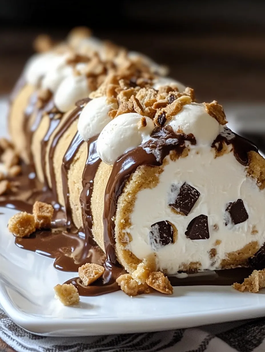 Smores Explosion Cookie Dough Ice Cream Roll