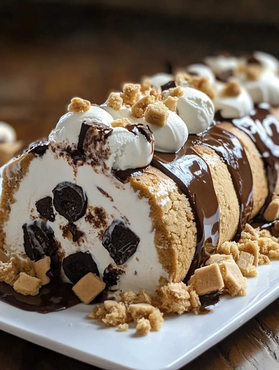 Smores Explosion Cookie Dough Ice Cream Roll Recipe