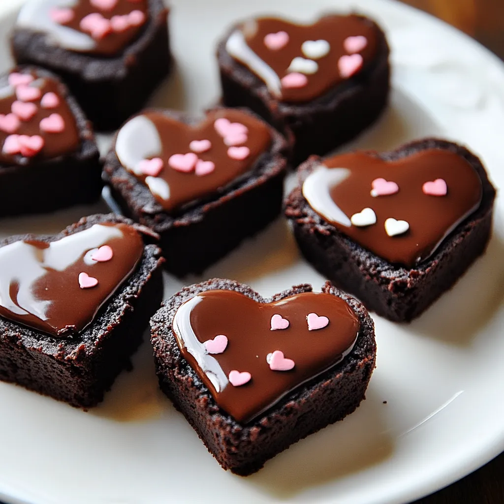 Chocolate Coated Brownie Hearts Steps