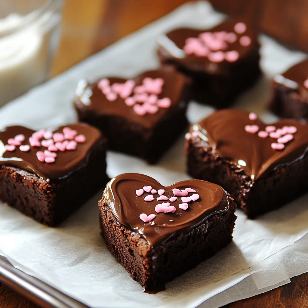 Yummy Chocolate Dipped Brownie Hearts