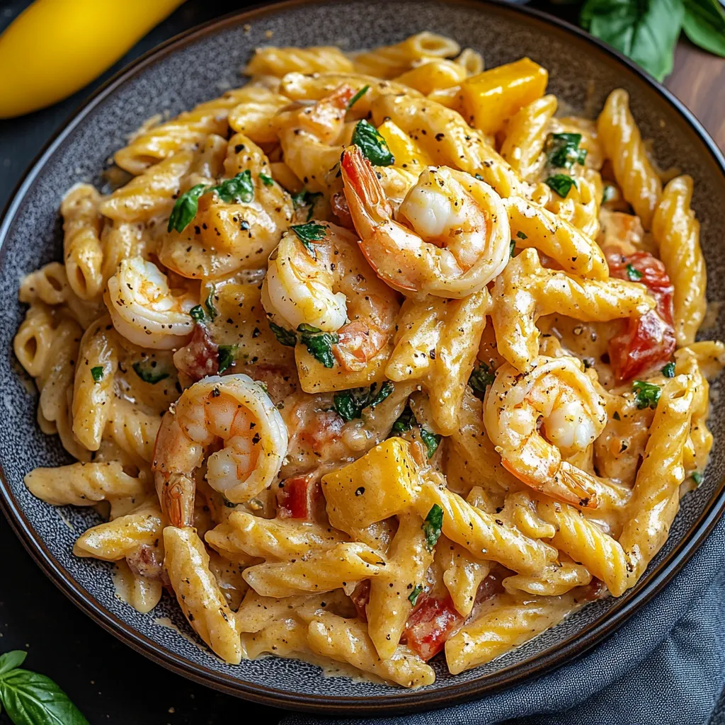 Homemade Creamy Jamaican Shrimp Rasta Pasta