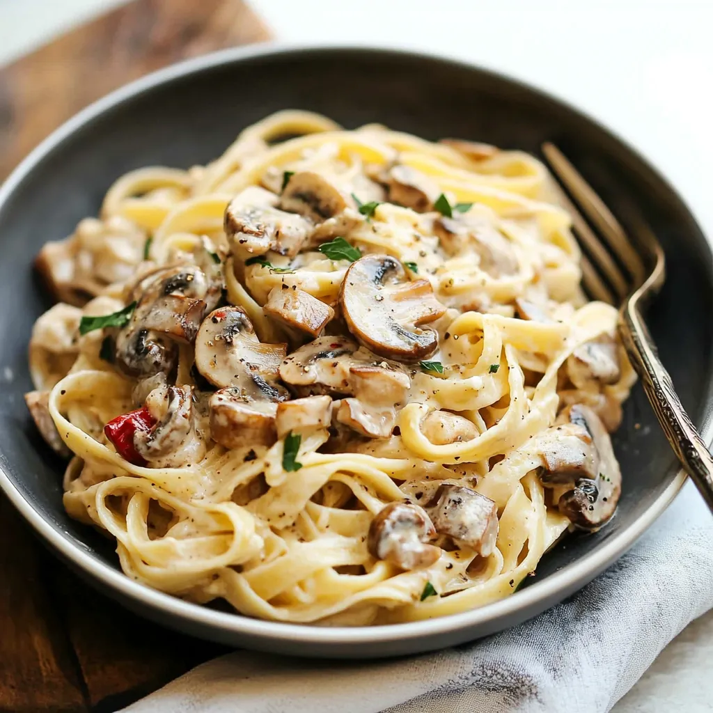 Creamy Garlic Mushroom Pasta
