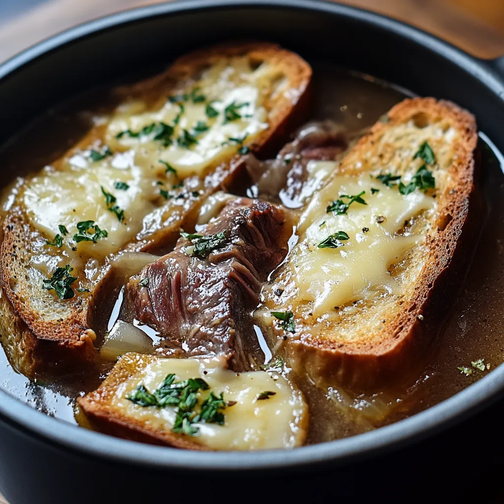 Rich Onion Soup with Gruyère Toast