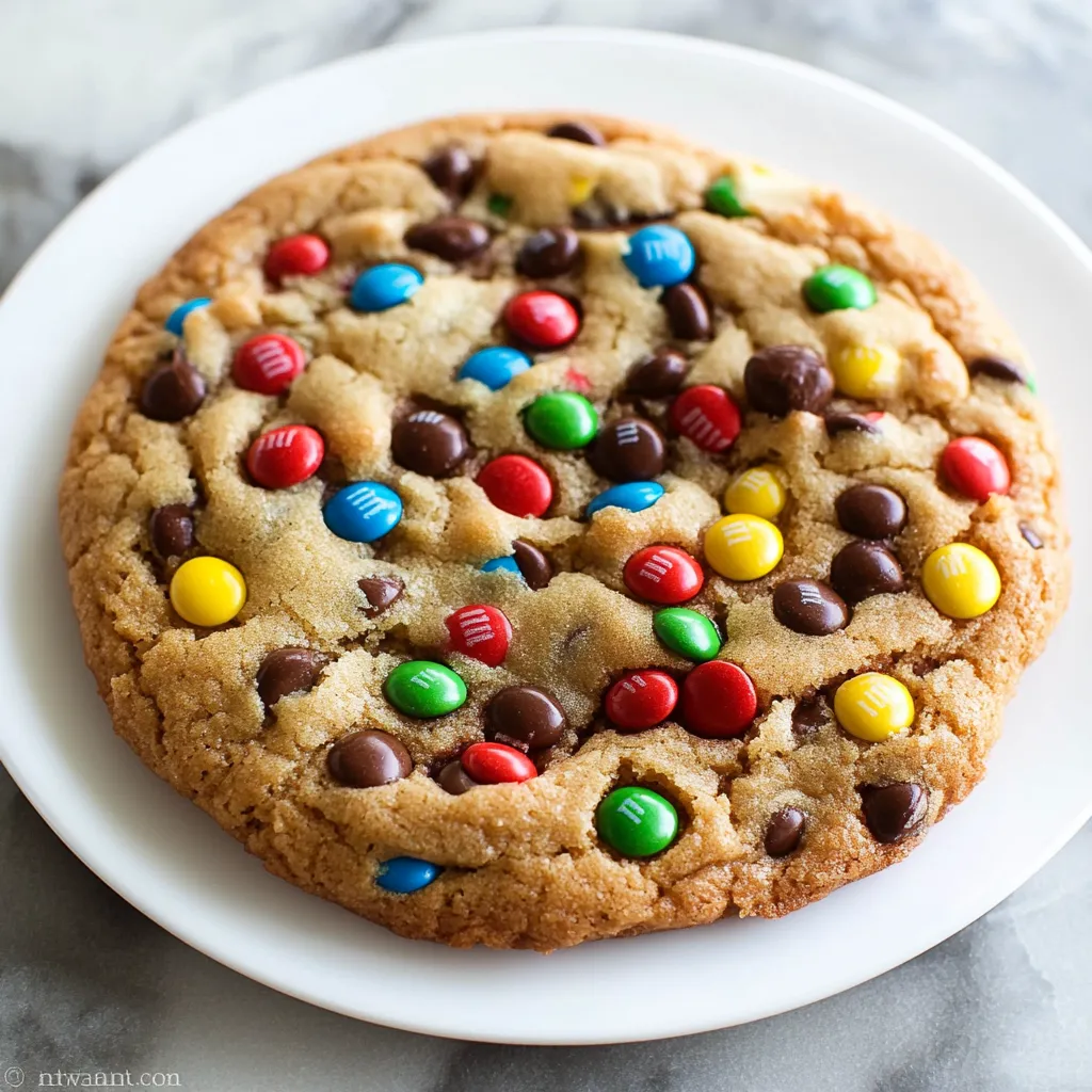 A Huge M&M Chocolate Cookie