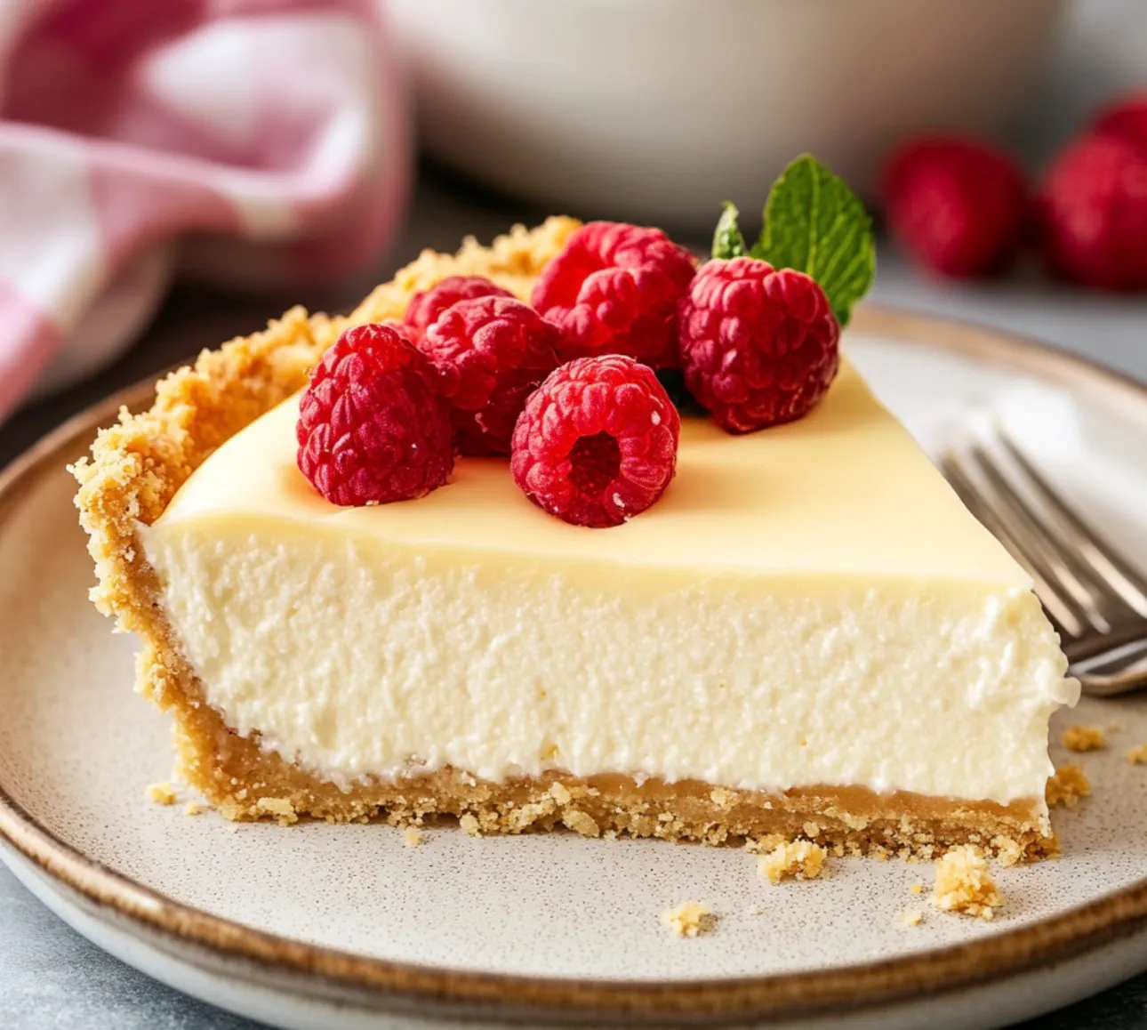 Cheesecake with Raspberry Sauce