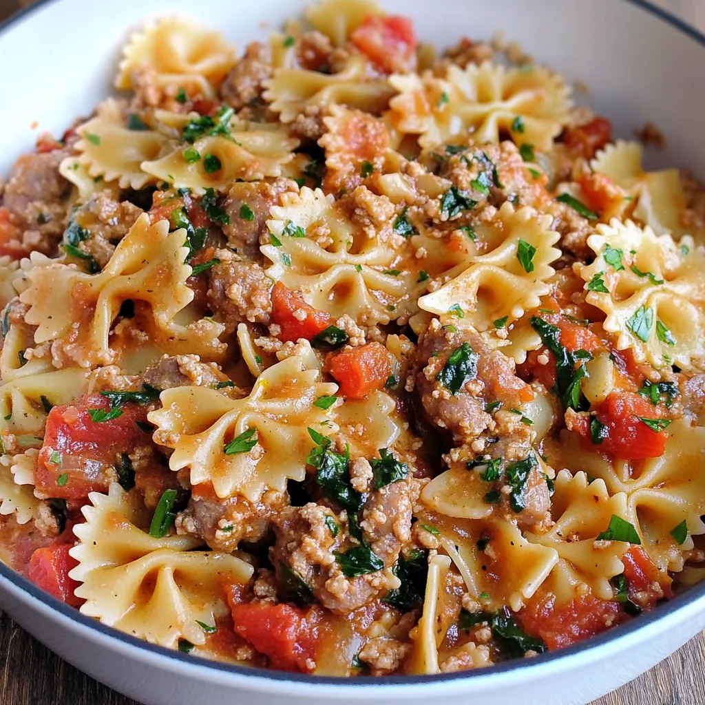 Creamy Bow Tie Pasta with Sausage