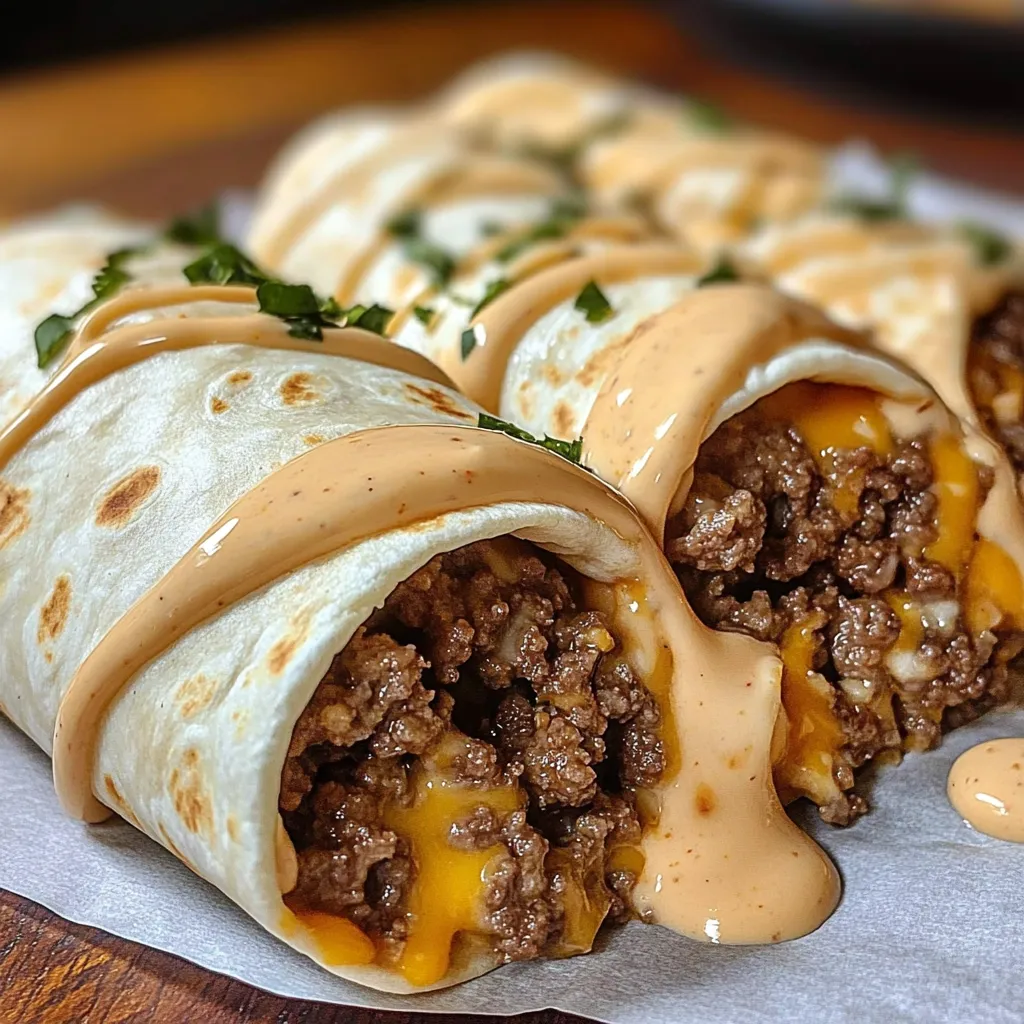 Tasty Ground Beef Wraps with Sauce