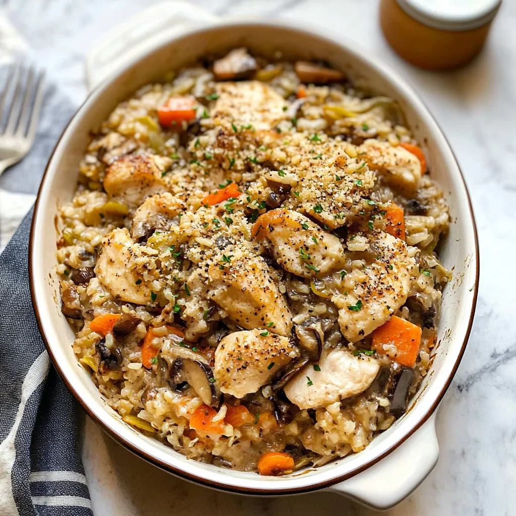 A bowl of rice with chicken and vegetables.