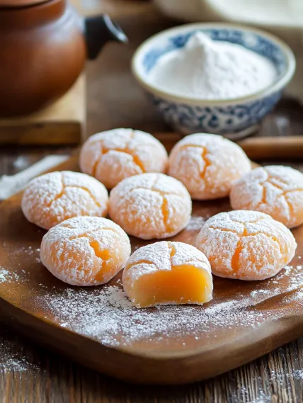 A plate of powdered sugar covered pastries.