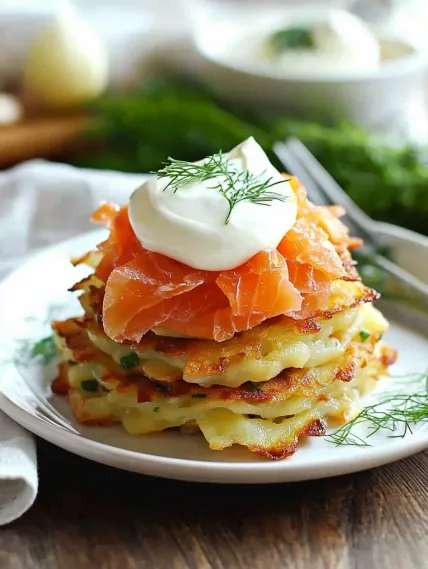 A stack of pancakes with a dollop of whipped cream on top.