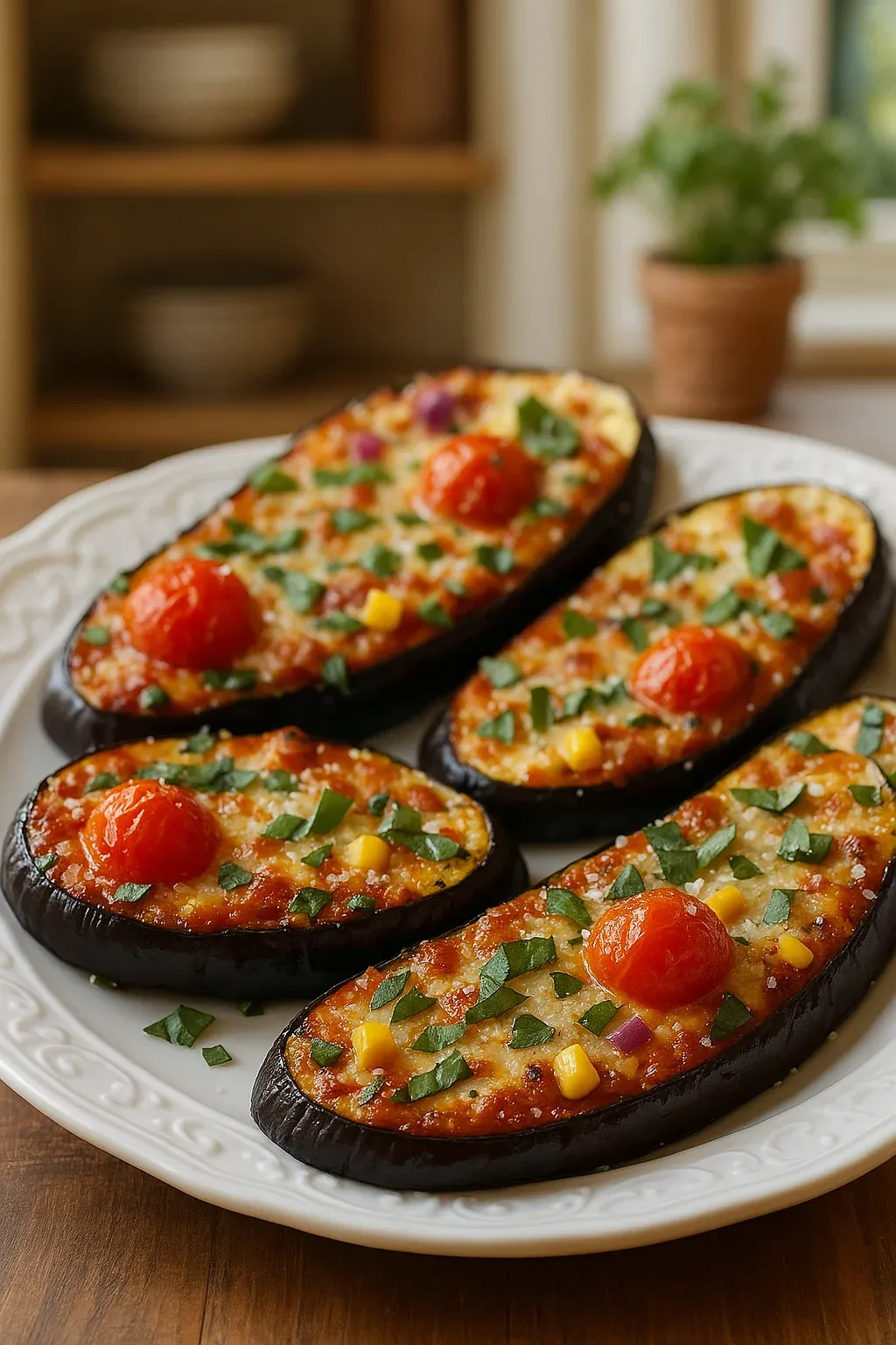A plate of vegetables with tomatoes and corn.