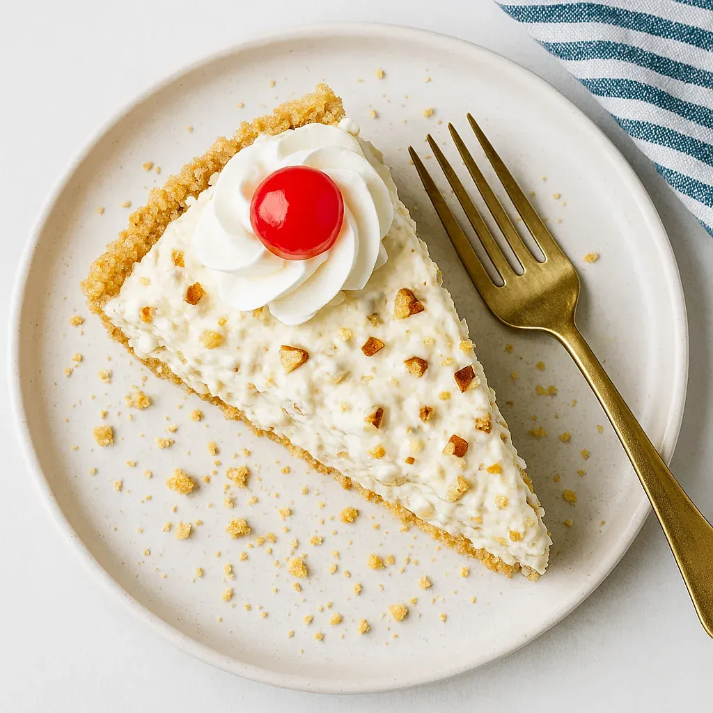 A slice of pie with a cherry on top.