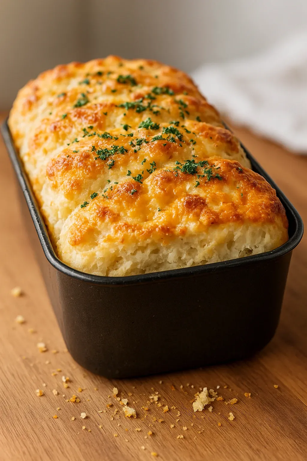 A loaf of bread in a pan.