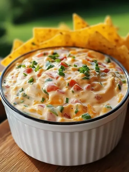 A bowl of food with chips on top.