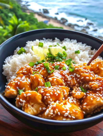 A bowl of rice and chicken with a spoon in it.