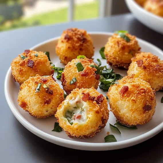 Plate of cheesy bites wrapped with crispy bacon.
