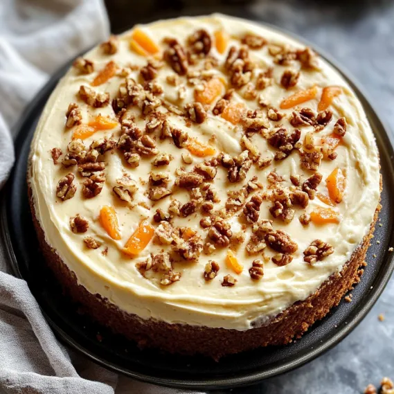 A slice of cake with walnuts on top.