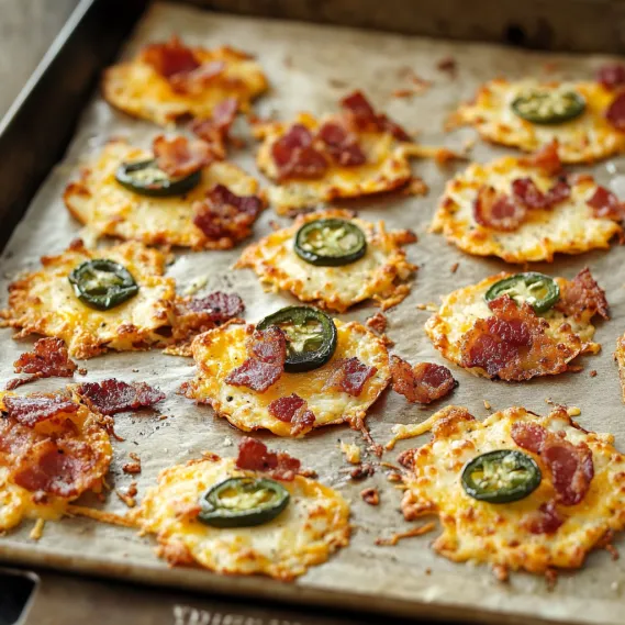 Tray full of bacon and jalapeño crispy bites.