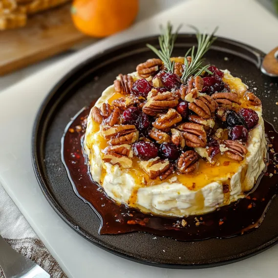 A cheesecake with a nut topping.