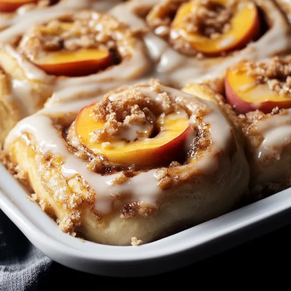A plate filled with warm, peachy rolls.