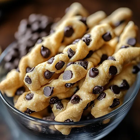 A bowl of gooey chocolate-filled twists.