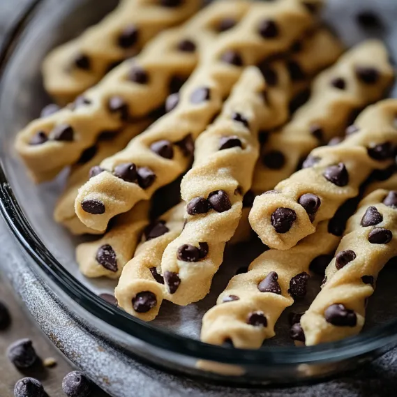 A bowl of chocolate chip cookies.