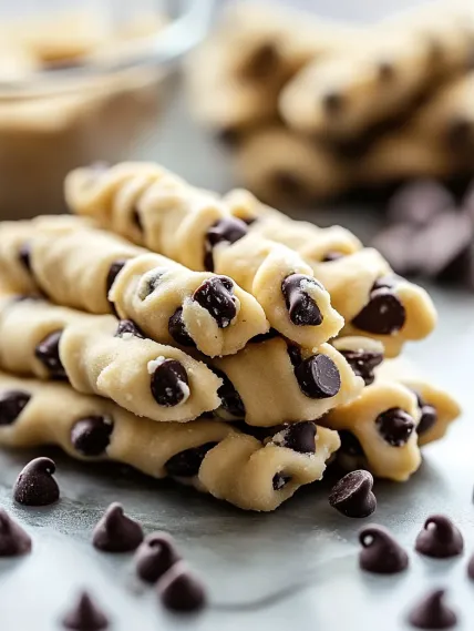 Chocolate chip cookies on a table.