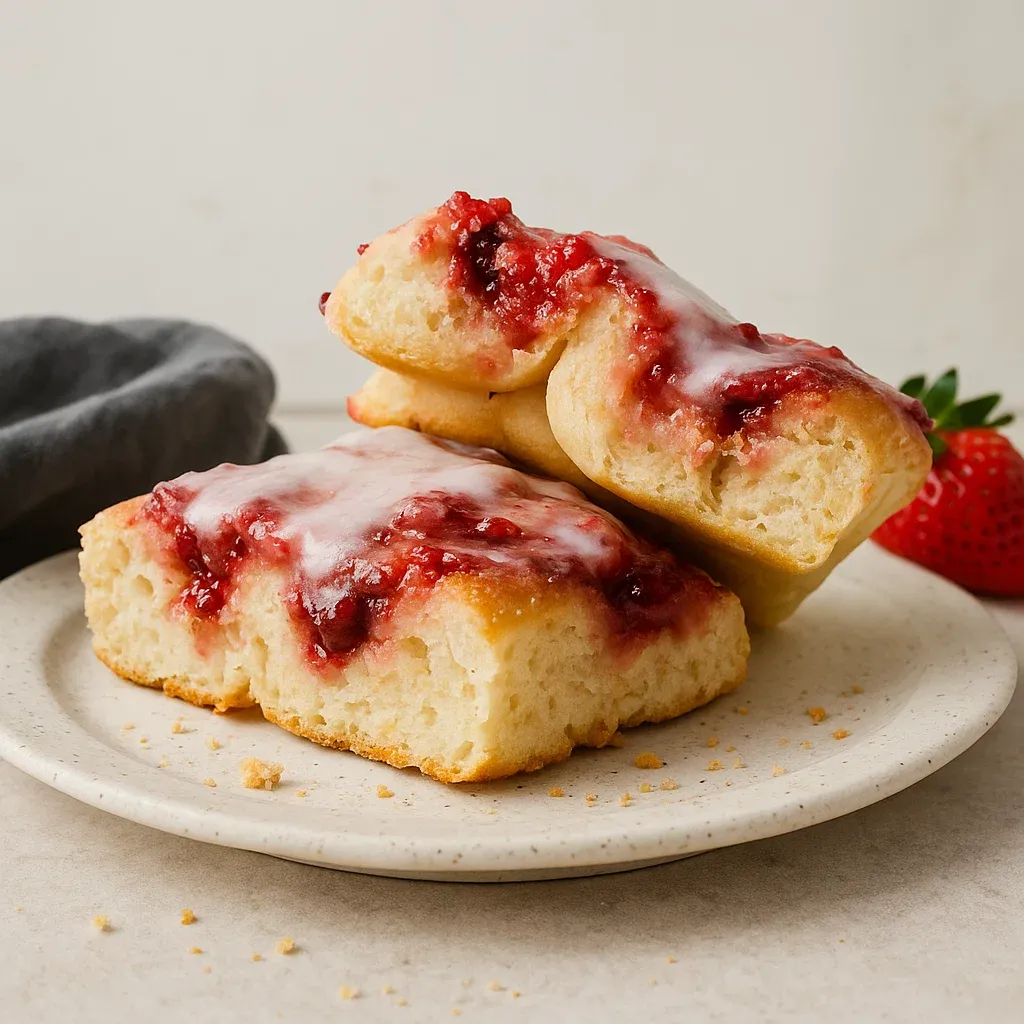 Two slices of bread topped with jam.
