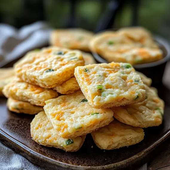 A plate of cheesy snacks with a second dish in the back.