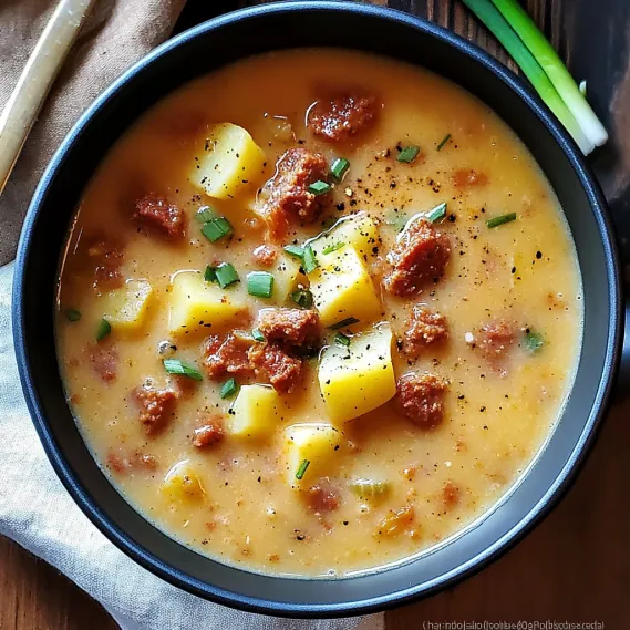 A bowl of soup with meat and vegetables.