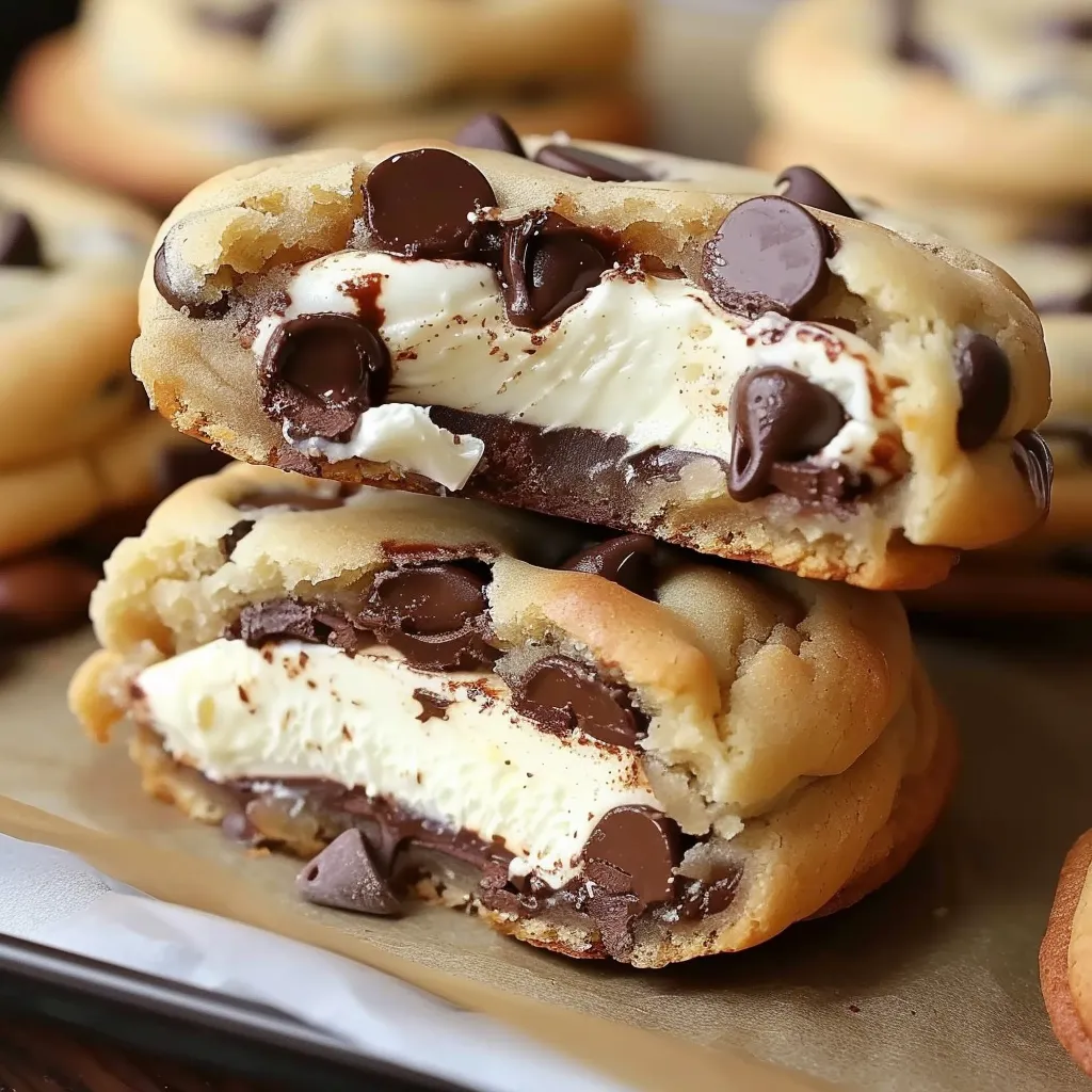 A stack of chocolate chip cookies.
