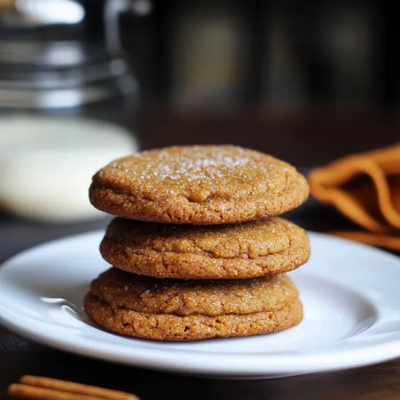 A pile of stacked cookies on a dish.
