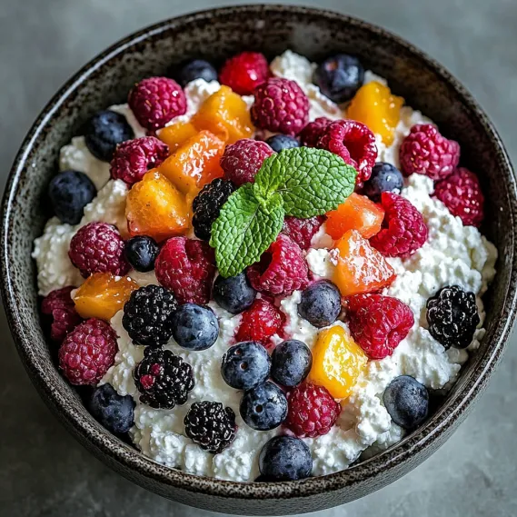 A bowl of creamy fruit goodness.