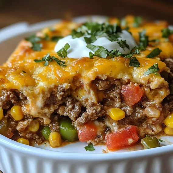 A white bowl filled with a warm casserole dish.