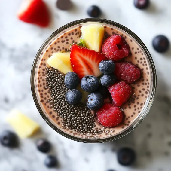 A glass of fruit with blueberries, strawberries, raspberries, and blackberries.