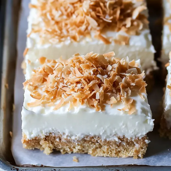 A slice of coconut cream pie.