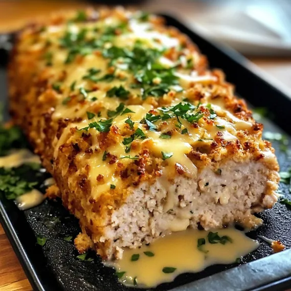 A cheesy layered dish on a plate.