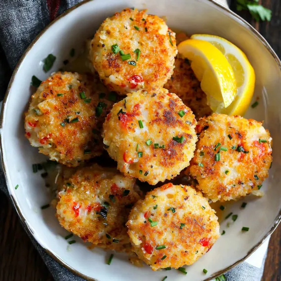 A bowl of food with a lemon wedge on top.