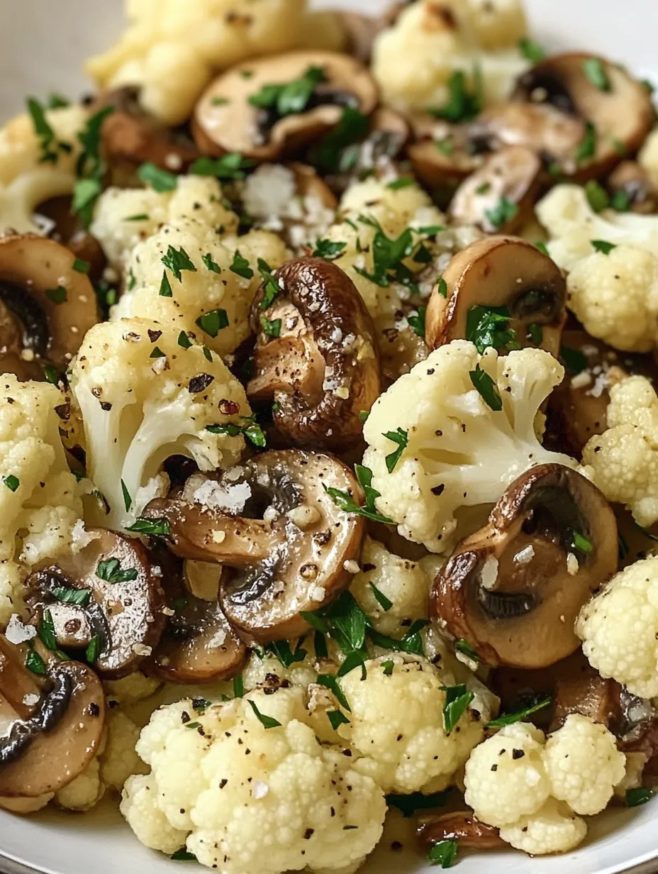 Garlic Cauliflower and Mushrooms