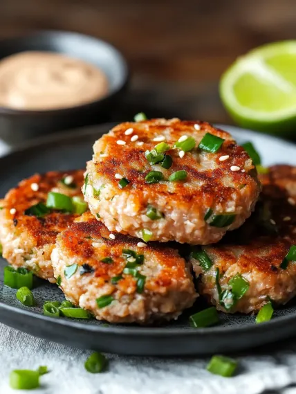 A plate of meat patties with green vegetables.