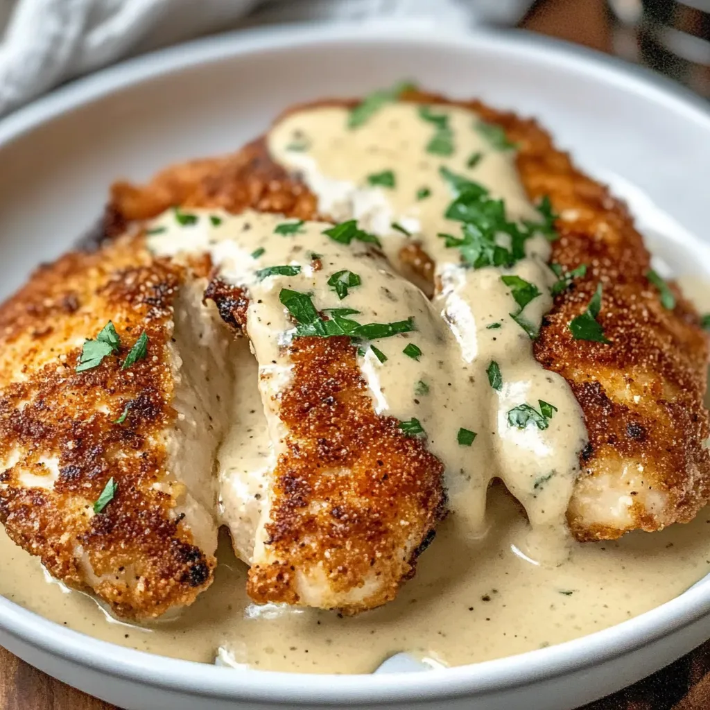 Crunchy Parmesan Chicken with Creamy Garlic Sauce